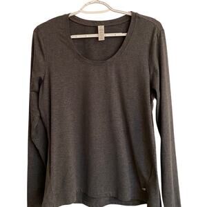 Marina V-neck Long Sleeve Grey Top Size M